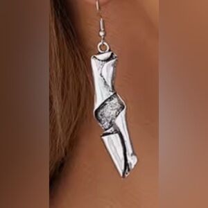 Silver Modern Art  Earrings